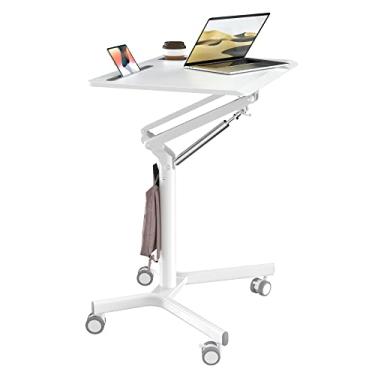 Imagem de JOY worker Mesa portátil para laptop, mesa com rodinhas de 71 x 50 cm para laptop, suporte de laptop ajustável com altura, carrinho de laptop para computador de mesa móvel, mesa para laptop com rodas para sofá, casa, escritório, escola