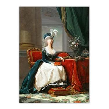 Imagem de Élisabeth Vigée Le Brun. Leituras de Maria Antonieta. Reprodução de pinturas famosas Impressões em tela Imagens de arte para decoração de casa - 60 x 80 cm sem moldura