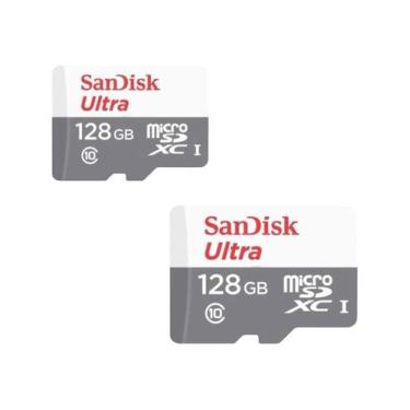 Imagem de Kit 2X Cartão Microsd Sandisk Ultra 128Gb Classe 10, KIT-2-SANDISK-128