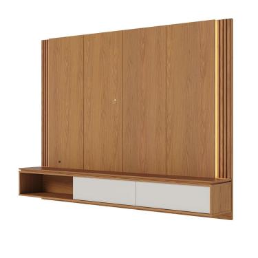 Imagem de Painel TV 75 Pol 180cm Bancada Suspensa Ripado Led Duda C04 - D`Rossi