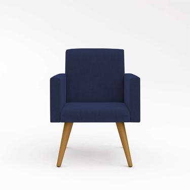 Imagem de Cadeira Decorativa Para Quarto – Balaqui Decor Cor:azul Marinho