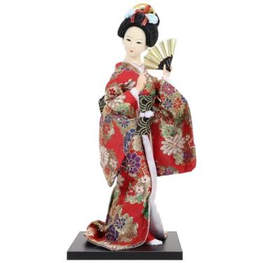 Imagem de Boneca quimono de gueixa de 30 cm: boneca gueixa japonesa - estatueta colecionável de gueixa asiática ornamento de decoração de casa