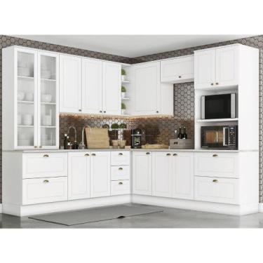 Imagem de Cozinha Modulada de Canto 8 peças 14 Portas 7 Gavetas Americana Henn -