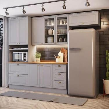 Imagem de Cozinha Modulada 271,5cm Compacta 4 Peças com Torre Quente e Vidro 8 P