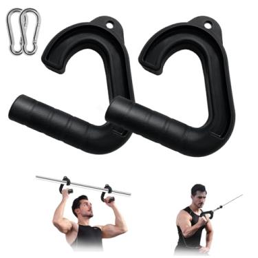 Imagem de AWNOM Alças neutras para puxar para cima: Ganchos ergonômicos portáteis para faixas resistentes a levantamento terra de fileira de barra para entusiastas de ginástica em casa (estilo A)