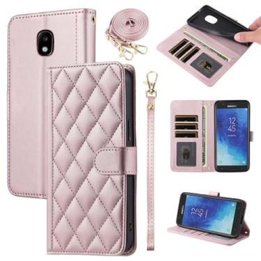 Imagem de Furiet Capa carteira para Samsung Galaxy J7 Star J 7 Crown 7J Refine 2018 J7V V 2ª geração com alça de pulso, vários compartimentos para cartões, capa de telefone com suporte para Aura S767VL SM J737V