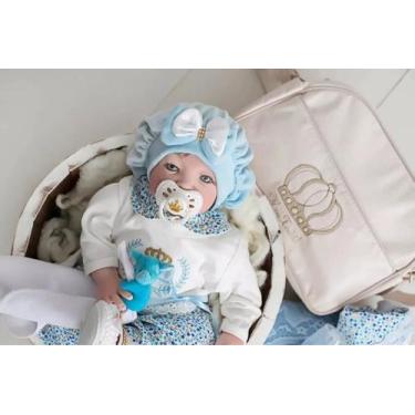 Imagem de Bebê Reborn Realista Princesa Loira Azul Membros Silicone - Meu Xodó