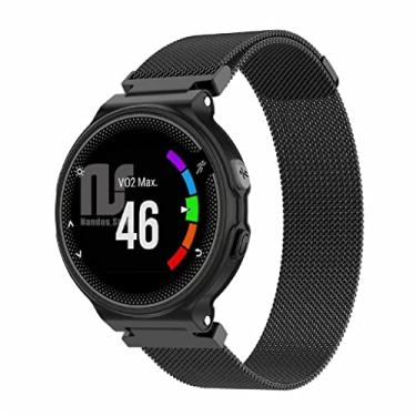Imagem de Pulseira para Smartwatch Garmin Forerunner modelos 230 235 220 620 630 735 735XT - Nandos-Store (com chave para troca) (Preta aço)
