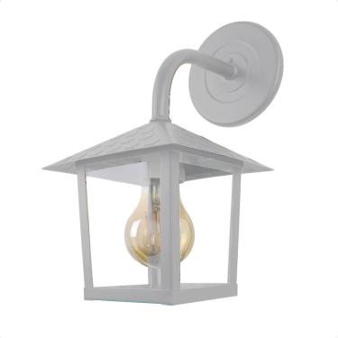 Imagem de Kit 2 Arandela Colonial Nina Quadrada Vidro Liso E27 Bivolt Branco