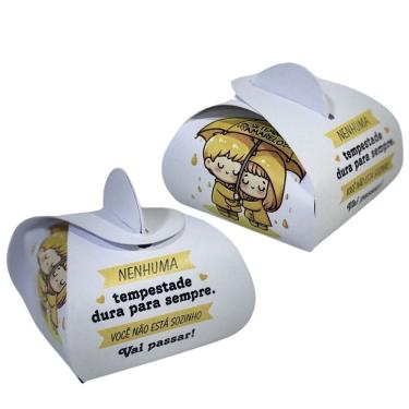 Imagem de 50 Lembrancinha Setembro Amarelo Caixinha Bem Casado Mimo Cliente