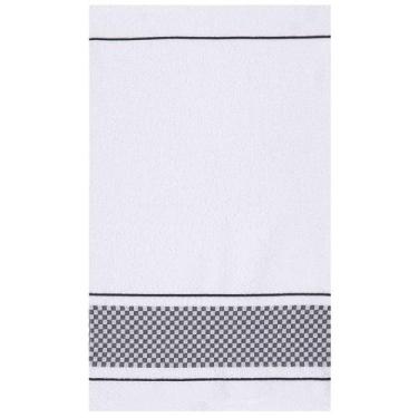 Imagem de Pano de Prato Döhler Vitoria Branco Barra Xadrez Preto
