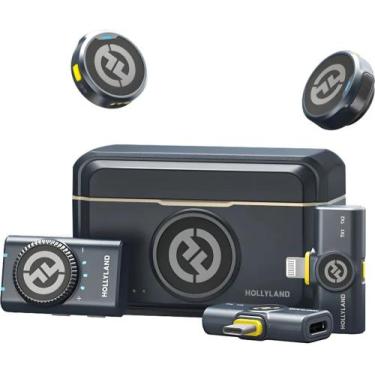 Imagem de Combo Microfone de Lapela Hollyland Lark M2 Wireless Compatível com IO