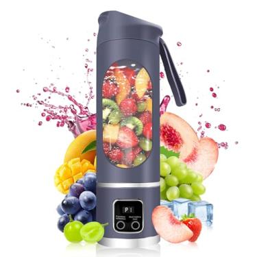 Imagem de pakay Espremedor Elétrico Portátil Usb, Mini Liquidificador De 500 Ml Para Shakes E Vitaminas, 12 Lâminas, Ótimo Misturar, Compacto, Prático Versátil (Roxo)