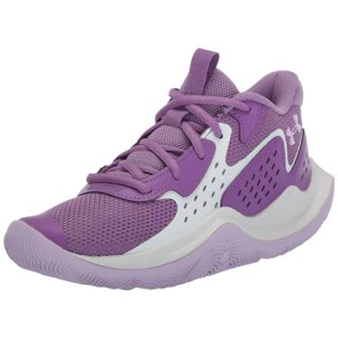 Imagem de Under Armour Tênis de basquete unissex infantil escolar Jet '23, (500) Provença Roxo/Branco/Roxo Ás, 5 Big Kid