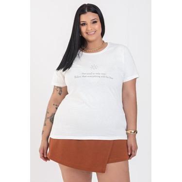 Imagem de T-shirt Feminina Plus Size Malha Algodão Estampada "THE SECRET IS ONLY