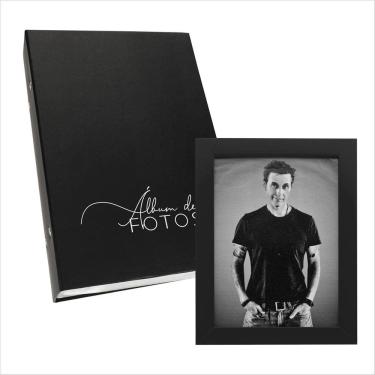 Imagem de Álbum De 500 Fotos 10X15 +  Porta Retrato Preto