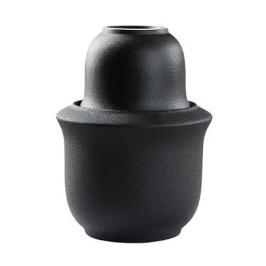 Imagem de Mozacona Conjunto de saquê 3 em 1 de cerâmica, 1 garrafa Tokkuri e 1 copo Ochoko, 1 aquecedor de vinho