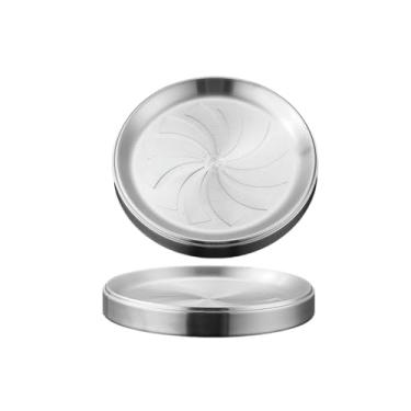 Imagem de Acompanhamentos requintados comerciais de placa dupla sobreposta de aço inoxidável - prata 23 cm