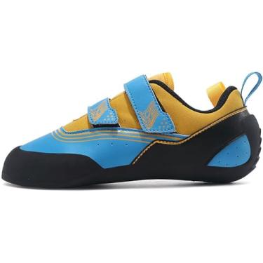 Imagem de Sapato De Escalada, Sapatos De Escalada Para Homens E Mulheres Para Jovens, Meninos Meninas Iniciantes Internos Sapatos De Escalada De Nível Básico, Sapatos De Escal, Blue and Yellow, 45 EU