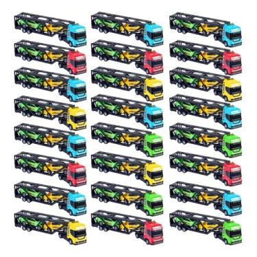 Imagem de Kit 24 Caminhão Cegonheiro De Brinquedo Criança Infantil Doação