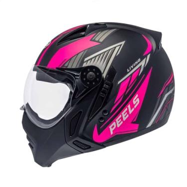Imagem de Capacete de Motocicleta Peels Mirage Living, Preto e Rosa, Design Esportivo, Com Viseira, Para Motociclistas (56)
