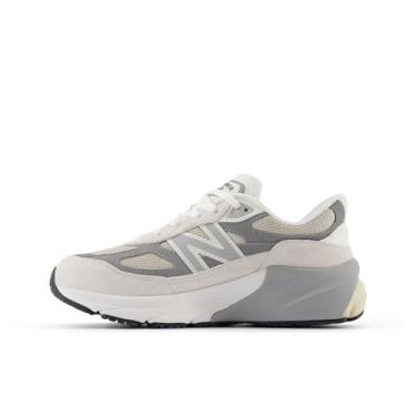 Imagem de New Balance Tênis infantil unissex FuelCell 990 V6 com cadarço, Reflexo/Mármore/Branco, 5.5 Big Kid