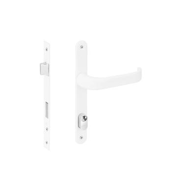Imagem de Fechadura Duna Branca Externa C/Cilindro Porta Aluminio Aco