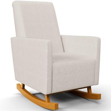 Imagem de Poltrona de Amamentação com Balanço Ravena W01 Linho Cru - Lyam Decor