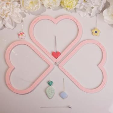 Imagem de Jopgeey Criador de furos de contas de argila de polímero, 3 tamanhos (3 mm/4 mm/5 mm) impressão 3D em forma de coração, espessura do brinco de argila de polímero 2 em 1 e guia de broca, fácil de usar