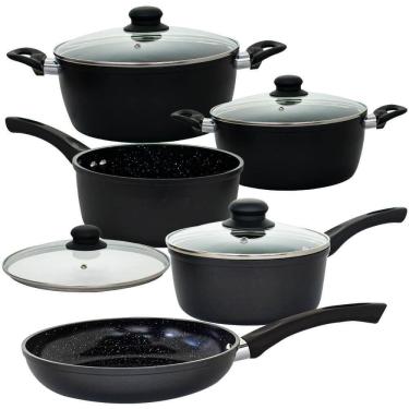 Imagem de Jogo Panelas Indução Antiaderente Cerâmica Incanto Preto 5