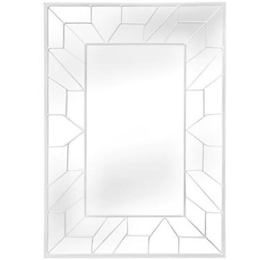 Imagem de Espelho De Metal/Vidro Com Moldura Prata 70X50 Cm