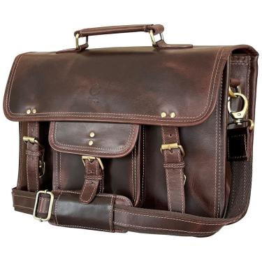Imagem de RUSTIC TOWN SHS151104ADN D Bolsa, Pasta de Couro Masculina para Laptop, Marrom