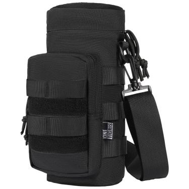 Imagem de Bolsa Térmica para Garrafa 1L com Alça para Transporte e Bolsos, Garrafa não incluída, ONETIGRIS, Preto