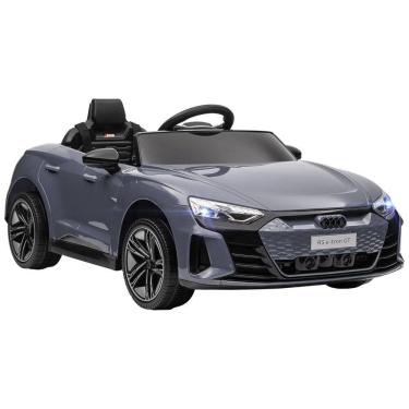 Imagem de Carro Elétrico Infantil, Audi RS E-tron com Controle Remoto, Suspensão, Buzina, Música e Luz LED, 12V, Aosom, Cinza
