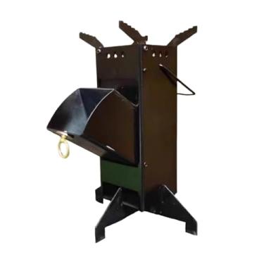 Imagem de Deevoka Fogão a lenha para acampamento, fogueira dobrável, multifuncional, forno compacto, fogão para, para viagens ao ar livre, cozinha e pesca