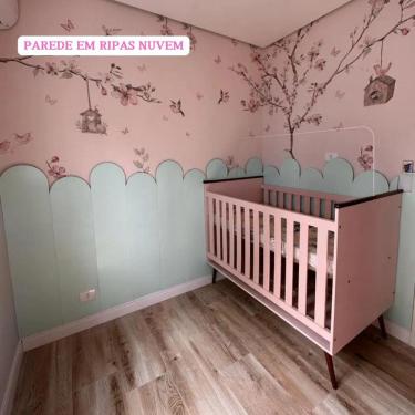 Imagem de Kit Ripas Estilo Nuvem Parede 3M Decoração Quarto Mdf 3Mm