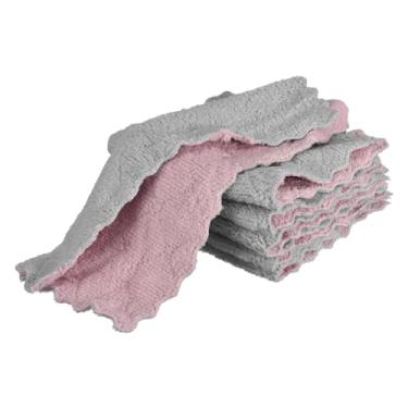 Imagem de 12 panos de prato de cozinha, toalhas de prato de veludo coral 12 x 23 cm, panos de limpeza ultra absorventes para limpeza de utensílios de mesa, antiaderentes laváveis a óleo, secagem rápida, cinza e