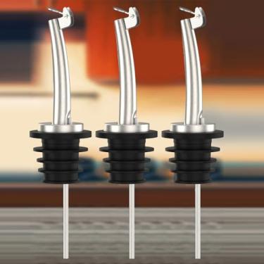 Imagem de Bicos de aço inoxidável - Dispensadores profissionais de garrafas de licor e óleo (3 gorros)