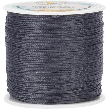 Imagem de Cordão encerado de 0,5 mm, cordão de poliéster de cera cinza, fio encerado, fios encerados para pulseira faça você mesmo, colares, apanhador de sonhos, joias, costura, projeto de costura de macramê