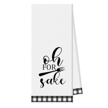 Imagem de Toalhas de cozinha religiosas - Oh for Sake, panos de prato absorventes toalhas de mão, toalha de prato de cozinha macia, presentes de inauguração de casa novidade para mulheres dona de casa anfitriã