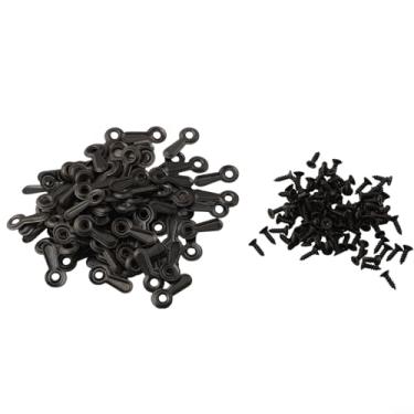 Imagem de Molduras para fotos, 100 peças, moldura de ferro, painel traseiro, conjunto de prensagem, fixador, painel traseiro, acessórios de fixação, combinação de fivela giratória (preto) 100 peças para