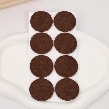 Imagem de 8 peças de almofadas de feltro para móveis, proteja seu piso de madeira e laminado, marrom, redondo, 3,8 cm