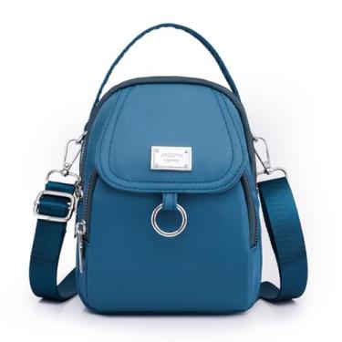 Imagem de Bolsa transversal feminina leve de nylon para celular pequena carteira de viagem, Azul escuro, Bolsa transversal pequena para mulheres
