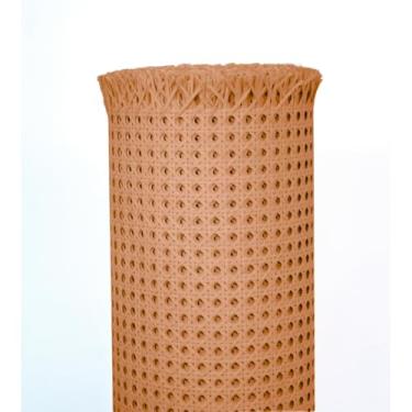 Imagem de Palhinha Rattan Sextavada Tela Natural 1m X 50cm Palha da Índia Decoração Cadeira Móveis(Marrom)