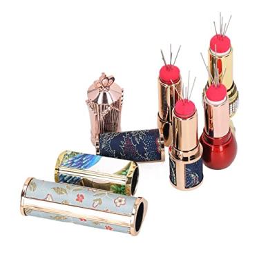 Imagem de Acouto 4 Peças de Almofadas de Alfinetes Retráteis Em Formato de Batom - Porta-Agulhas de Costura Portáteis Com Agulhas, Fácil Organização e - Presentes Perfeitos para Artesãos, Iniciantes e Entusiastas da Costura