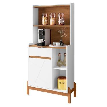 Imagem de Aparador Café 1 Porta E 1 Gaveta Kyoto Branco Cedro