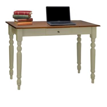 Imagem de Aparador De Sala Ou Escrivaninha Rústico Madeira 1 Gavetas Com Pés Torneados - Verde Chá Laca Com Tampo Imbuia Glazer