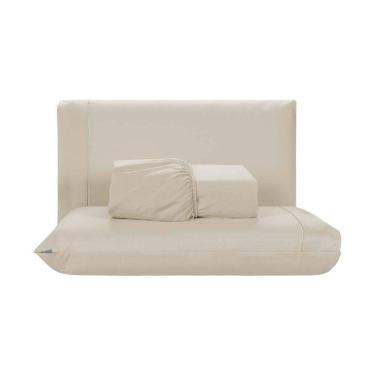 Imagem de Jogo De Lençol 3 Peças Casal Percal 200 Fios De Poliéster Sleep 100% Poliéster - Bege