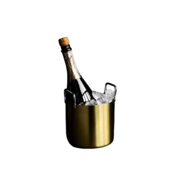 Imagem de Balde de gelo de aço inoxidável bicamada preservação do calor isolamento frio bonito KTV champanhe vinho tinto cerveja gelo bloco de gelo balde comercial