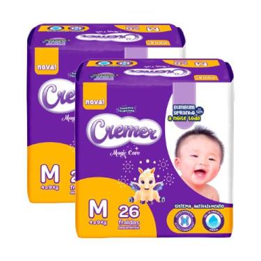 Imagem de Kit 2 Fralda Cremer Magic Care Tamanho M Pacote Jumbo 26 Unidades Desc